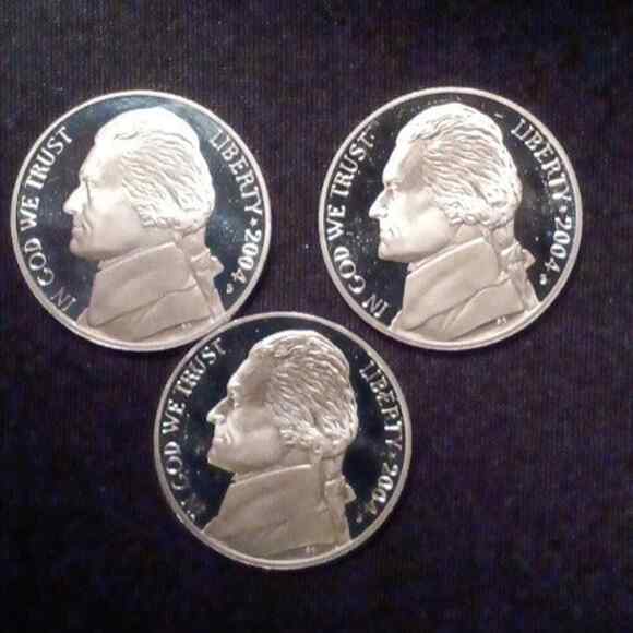 3 Proof Keel DCAM Jefferson Nickels 2004-S - Picture 3 of 5
